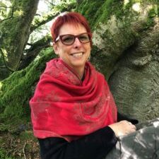 Close up of Alison under Beech Tree